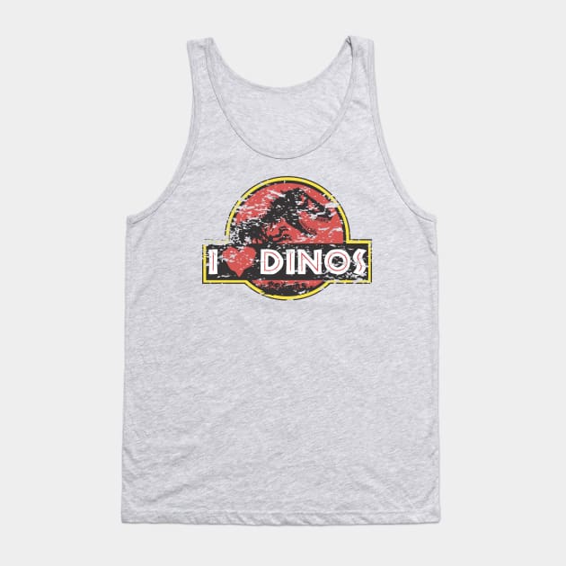 I Heart Dinos Tank Top by AStickyObsession